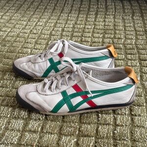 Onitsuka Tiger White and Green Athletic Shoes